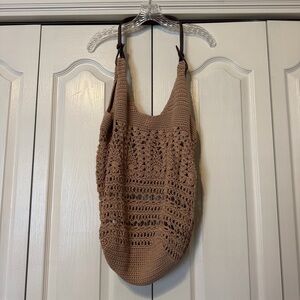 The Sak Brown Crochet Hobo Bag
